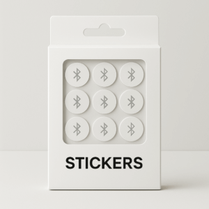 Stickers in a hanging box